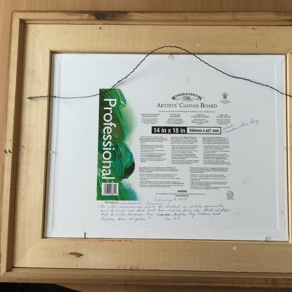 Original art painting on canvas board landscaping wood frame wall hanging signed - Picture 9 of 9